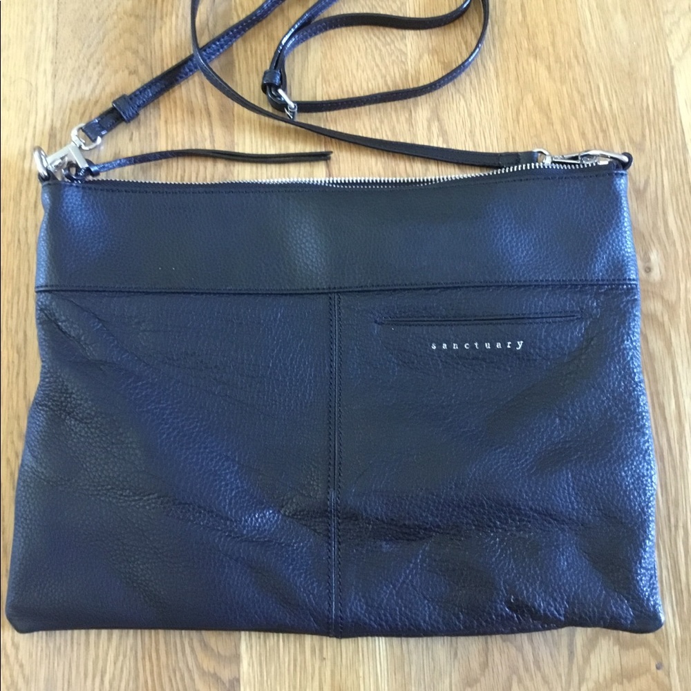 Sanctuary black leather crossbody purse